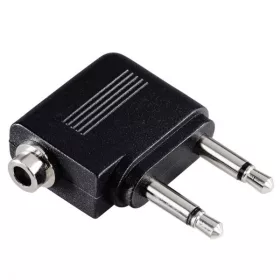   HAMA 43357, Repülőgép jack adapter; 2x3,5mm jack monó-3,5mm jack sztereó