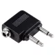 HAMA 43357, Repülőgép jack adapter; 2x3,5mm jack monó-3,5mm jack sztereó