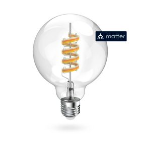  HAMA 176644, OKOS WIFI LED IZZÓ, MATTER, E27, GLOBE, RGBW FILAMENT, 4,9W