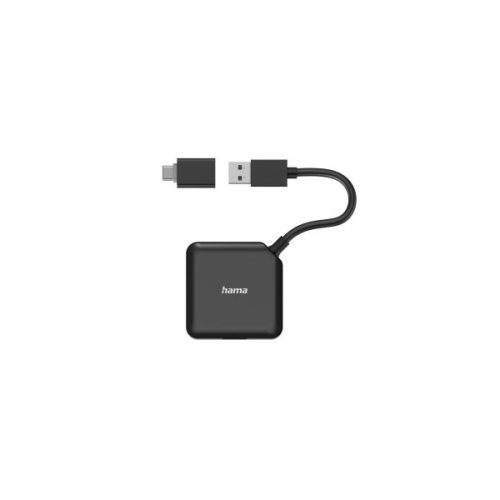 HAMA 200116, FIC USB 3.2 GEN1 HUB, 1:4 BUSPOW. FEKETE 5GB/S(+USB TYPE-C OTG)