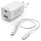 Hama 00201692 32W univerzális hálózati töltő adapter fehér + 1m kábel