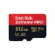 SanDisk MicroSD Kártya - 512GB Extreme Pro (200/140 MB/s, Class 10 UHS-I U3, A2 V30) + adapter