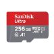 SanDisk MicroSD kártya - 256GB Ultra Android (140MB/s, Class 10 UHS-I, A1) + adapter