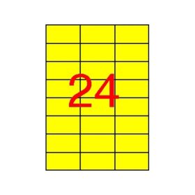   APLI Etikett, 70x37 mm, színes, , sárga, 480 etikett/csomag