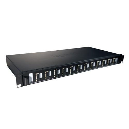 Legrand optikai patch panel - 19" 1U, fix, 12xSC duplex multimódusú, fekete LCS3