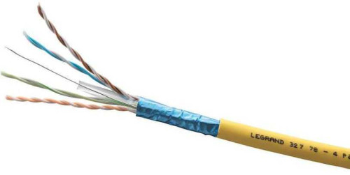 LEGRAND fali kábel réz Cat6A árnyékolt (F/UTP) 4 érpár (AWG23) LSZH (LSOH) sárga