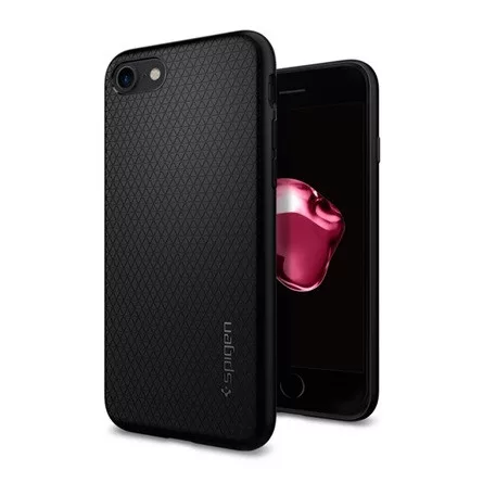 Spigen iPhone SE 3 (2022) SPIGEN LIQUID AIR szilikon telefonvédő ütésállóság, rombusz, FEKETE