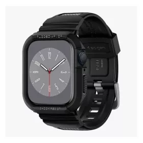  Spigen Apple Watch Series SE 2 44mm SPIGEN RUGGED ARMOR PRO pótszíj egyedi méret, ütésállóság + szilikon keret, FEKETE