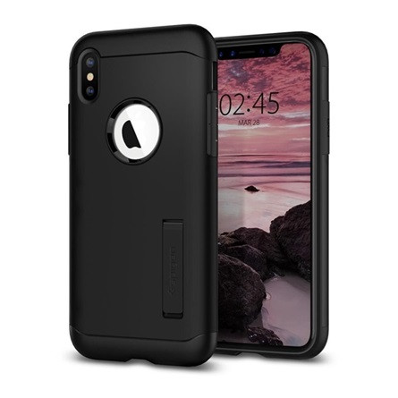 Spigen iPhone XS Max 6.5 SPIGEN SLIM ARMOR szilikon telefonvédő ütésállóság, logó kivágás, FEKETE