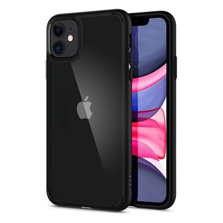 Spigen iPhone 11 SPIGEN ULTRA HYBRID műanyag telefonvédő ütésállóság, matt keret, FEKETE