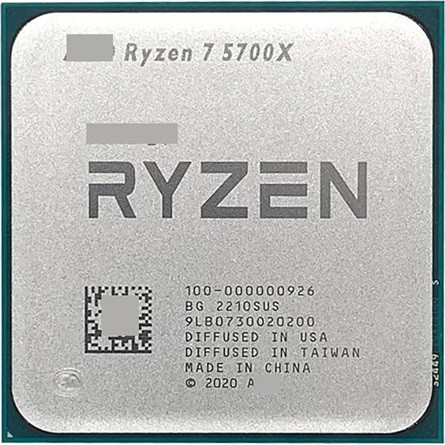 AMD CPU Desktop Ryzen 7 8C/16T 5700X (3.4/4.6GHz Boost,36MB,65W,AM4) Tray