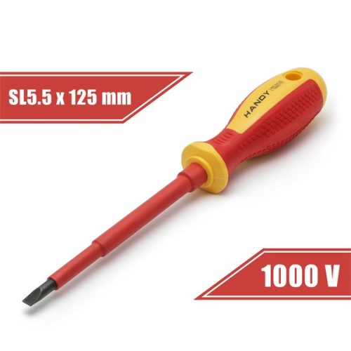 HANDY-TOOLS Handy Csavarhúzó - 10563 (lapos, 5,5, 125mm, 1000V-ig szigetelt, mágneses fej)