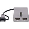 StarTech USB-A 3.0 USB-C -> 2db HDMI 1.4 M/F adapter 0.1m szürke