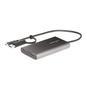   STARTECH Adapter USB-C to Dual HDMI vagy USB-C/A to 2xHDMI 4K 60Hz, 30cm kábel