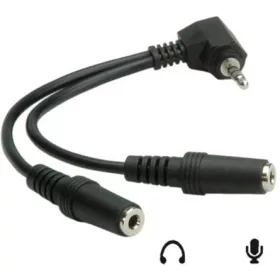   Roline Jack stereo 3,5mm (4pin) -> 2db Jack stereo 3,5mm M/F audio kábel 0.15m fekete