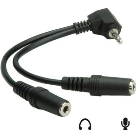 Roline Jack stereo 3,5mm (4pin) -> 2db Jack stereo 3,5mm M/F audio kábel 0.15m fekete