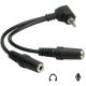 Roline Jack stereo 3,5mm (4pin) -> 2db Jack stereo 3,5mm M/F audio kábel 0.15m fekete