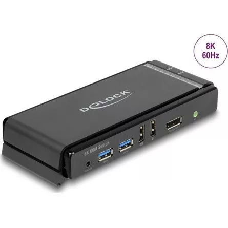 Delock DisplayPort 1.4 KVM switch 8K 60 Hz USB 5 Gbps-vel és audióval