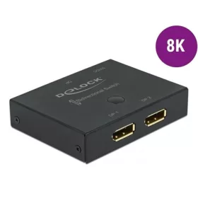   Delock bidirectional 2-portos DisplayPort video switch fekete 7680x4320@30Hz