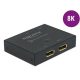 Delock bidirectional 2-portos DisplayPort video switch fekete 7680x4320@30Hz