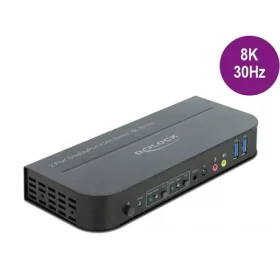   Delock 11482 USB3.0 USB2.0 HDMI DisplayPort KVM switch fekete 7680x4320@30Hz