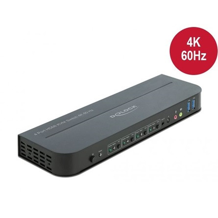 Delock 11483 USB3.0 USB2.0 HDMI KVM switch fekete 3840x2160@60Hz