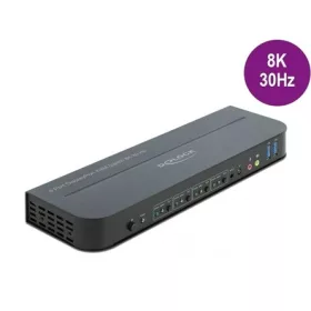   Delock 11484 USB3.0 USB2.0 HDMI DisplayPort KVM switch fekete 7680x4320@30Hz