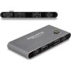 Delock USB-C -s KVM kapcsoló HDMI és DisplayPort-hoz 8K MST USB 2.0 csatlakozó felülettel