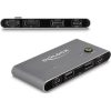 Delock USB-C -s KVM kapcsoló HDMI és DisplayPort-hoz 8K MST USB 2.0 csatlakozó felülettel