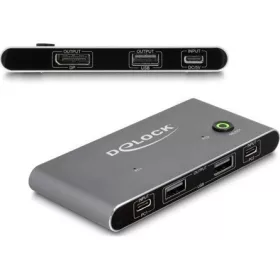  Delock USB-C -s KVM kapcsoló DisplayPort-hez 8K 30 Hz USB 2.0 csatlakozó felülettel