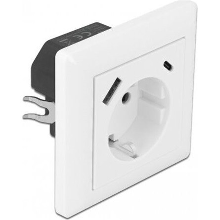 Delock Konnektor két USB töltő csatlakozóval 3,4 A, 1 db. A-típusú USB és 1 db. USB Type-C