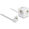 Delock 3 nyílásos csatlakozó kocka hosszabbító gyerekzárral és USB töltővel, valamint 1,5 m fehér