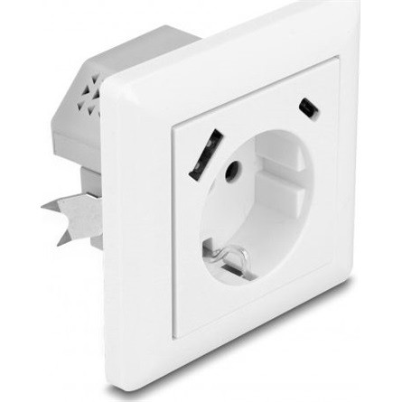 Delock Konnektor két USB töltő csatlakozóval, 1 db. A-típusú USB és 1 db. USB Type-C  PD 3.0-val, 18 W