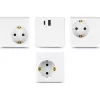 Delock Kibővítő csatlakozó kocka 3 irányú gyerekzárral és USB PD 3.0 töltővel 20 W, 1,5 m hosszú kábellel, fehér színű