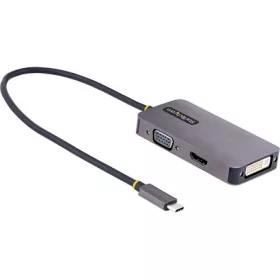   StarTech USB-C -> VGA HDMI DVI-I M/F adapter 0.3m szürke P Alt-mode