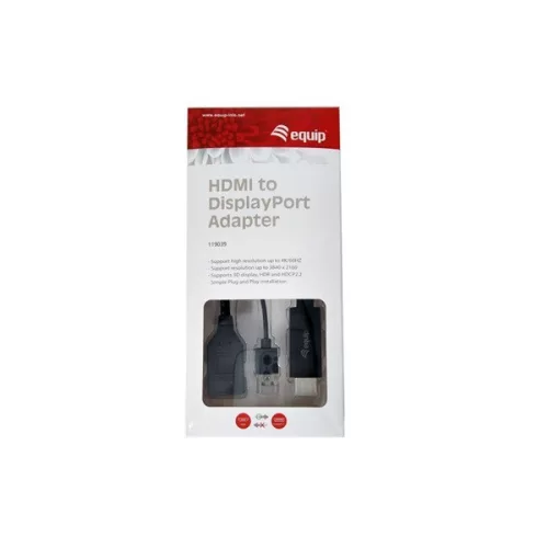 Equip Átalakító - 119039 (HDMI to DisplayPort, fekete)