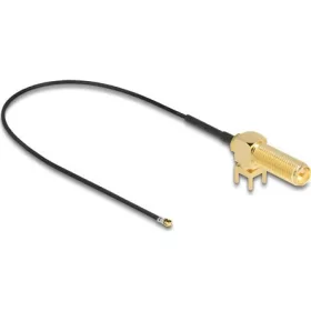   Delock Antenna kábel RP-SMA 90  PCB anya válaszfali csatlakozóval apa I-PEX Inc., MHF  4L-dugó 1.13 25 cm menethossz 15