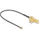 Delock Antenna kábel SMA 90  PCB anya válaszfali csatlakozóval apa I-PEX Inc., MHF  I-dugó 1.13 25 cm menethossz 15 mm