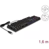 Delock Mechanikus USB játék klaviatúra 1,6 m vezetékkel fekete RGB megvilágítással