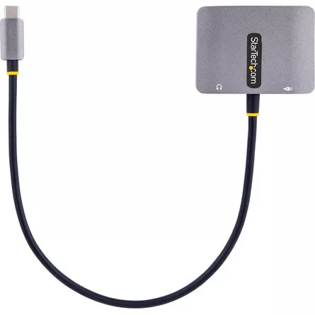 StarTech USB-C -> HDMI 2.0 VGA M/F adapter 0.3m szürke DP Alt-mode