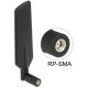Delock ADA Delock 12409 2sávos antenna RP-SMA  1 ~ 4 dBi mindenirányú forgatható hajlítható LTE WLAN antenna - Fekete