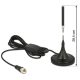 Delock ADA Delock 12413 F dugó 21dBi aktív mindenirányú mágneses talpú fix DAB+ antenna - Fekete