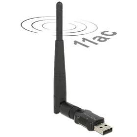   Delock ADA Delock 12462 USB2.0 2sávos WLAN ac/a/b/g/n nano stick 433Mbps külső antennával