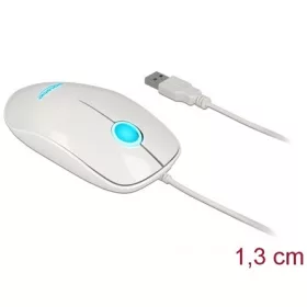   Delock Optika LED-es egér 3 gombos, A-típusú USB, fehér szín