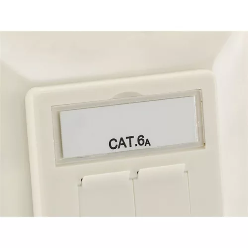 Equip Keystone Süllyeszthető csatlakozó aljzat - 125772 (2 port, Cat6A, STP, 80x80mm, fehér) 5db/csomag