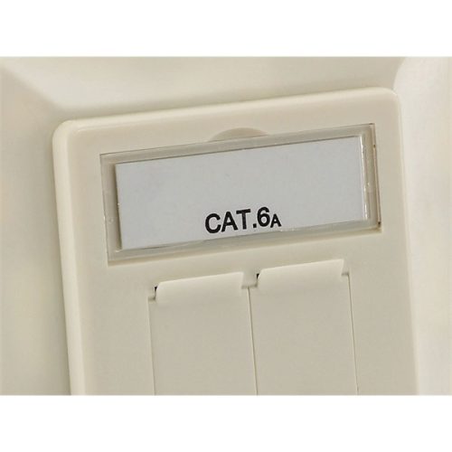 Equip Keystone Süllyeszthető csatlakozó aljzat - 125775 (2 port, Cat6A, STP, 80x80mm, fehér) 5db/csomag