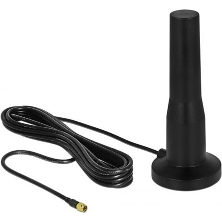 Delock LTE antenna SMA-dugó 3 - 5 dBi 12 cm irányítatlan, rögzített, mágneses talppal és csatlakozók