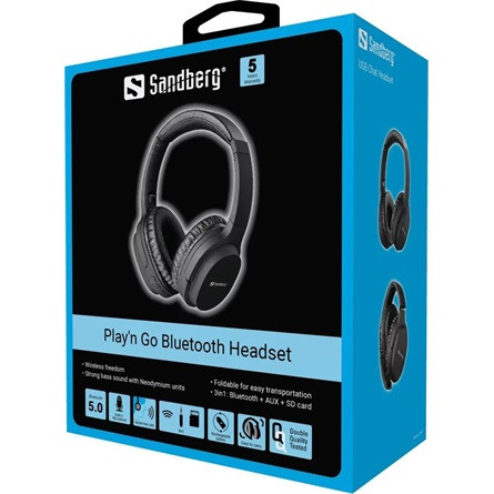 SANDBERG Fejhallgató, Play'n Go Bluetooth Headset