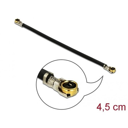 Delock MHF I -> MHF I M/M antenna kábel 0.05m fekete 1,13mm