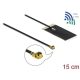 Delock WLAN 802.11 ac/ax/a/h/b/g/n Antenna, MHF® I csatlakozódugó, 2,7 - 3,0 dBi, 1.13 15 cm-es NYÁK